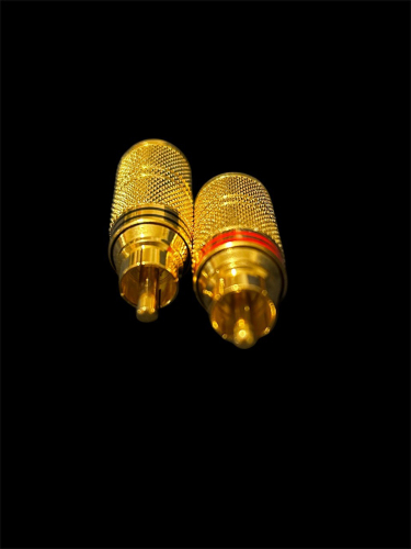 2x Cinch Stecker 10mm CS1034 Gold