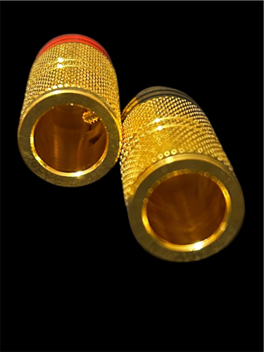 2x Cinch Stecker 10mm CS1034 Gold