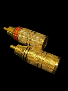 2x Cinch Stecker 10mm CS1034 Gold